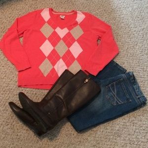 IZOD harlequin design sweater